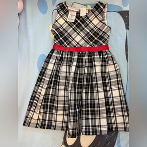 Bonnie Jean Plaid Dress with Red Belt